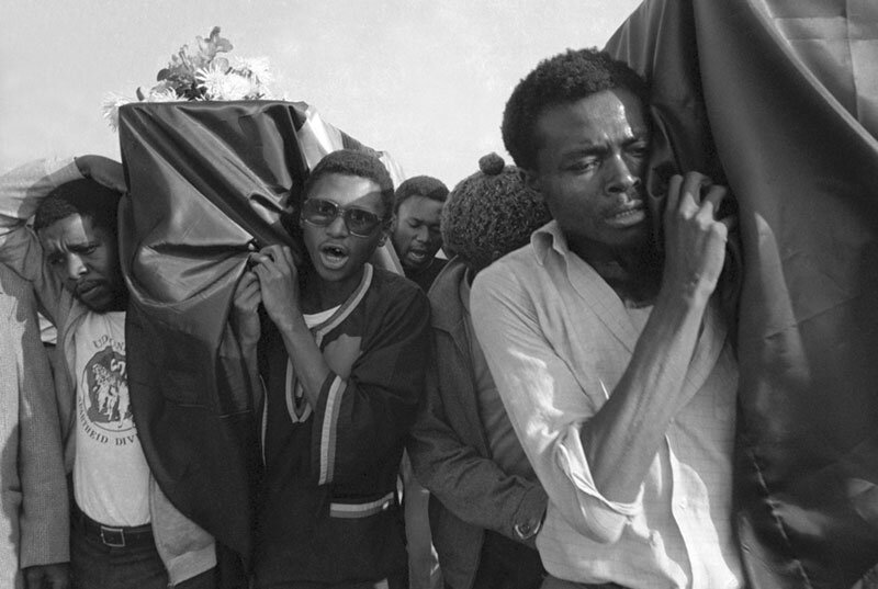 Funeral of two ANC soldiers killed in clashes with police outside Stanger. KwaMashu, Kwa-Zulu Natal 1984l