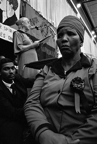 Helen Joseph at funeral of Victoria Mxenge