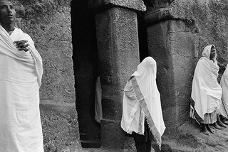 Worshippers. Lalibela